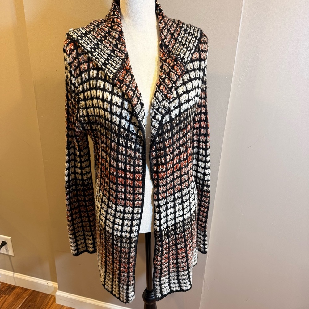 Earthbound Duster Cardigan M Crochet Open Knit Boho Indie Festival Grunge‎ Artsy